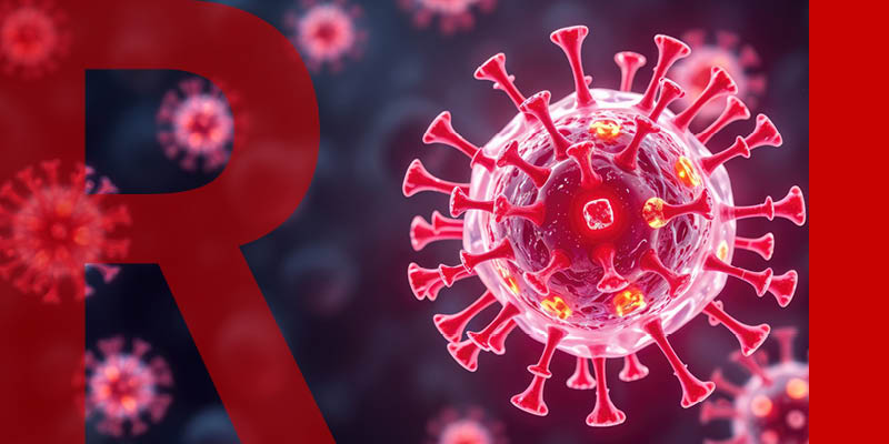 Close up of a RNA virus cell
