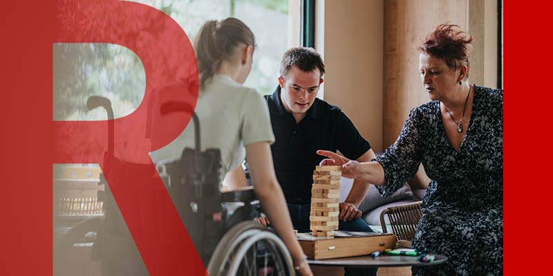 People with a disability talking