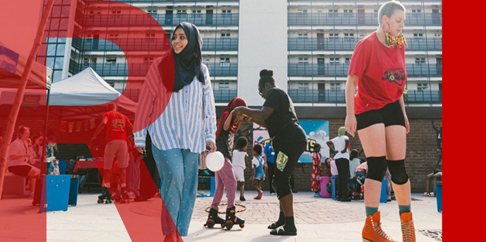 People rollerskating at a culture event