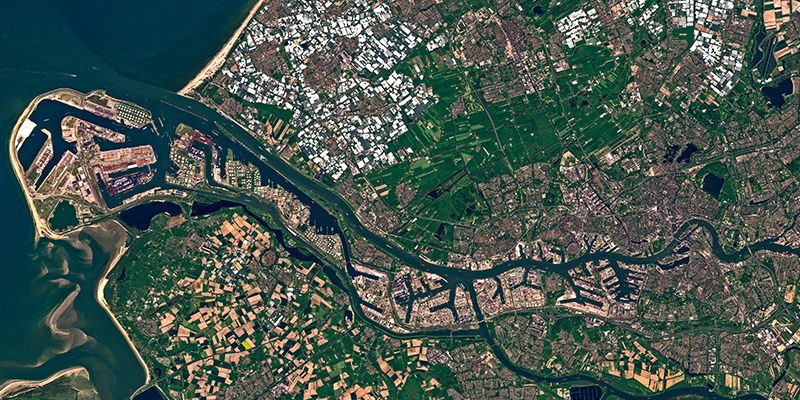 View looking down at earth